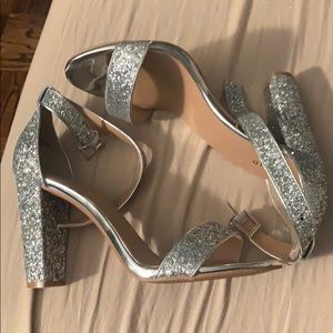Silver Glitter Heels
